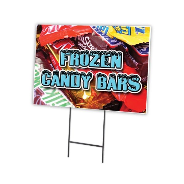 Signmission Frozen Candy Bars Yard Sign & Stake outdoor plastic coroplast window, C-1216-DS-Frozen Candy Bars C-1216-DS-Frozen Candy Bars - main